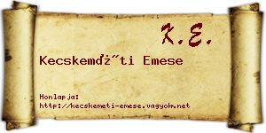 Kecskeméti Emese névjegykártya