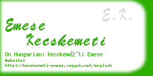 emese kecskemeti business card